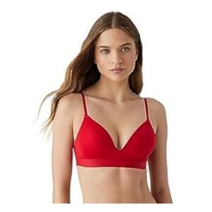 New B. Tempt'd Women's 34B Red Wire Free Deep Plunge Push Up Bra